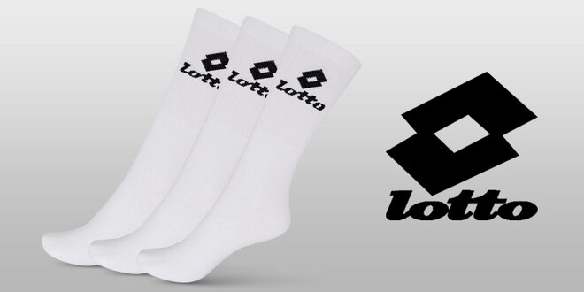 6 párů bílých ponožek Lotto