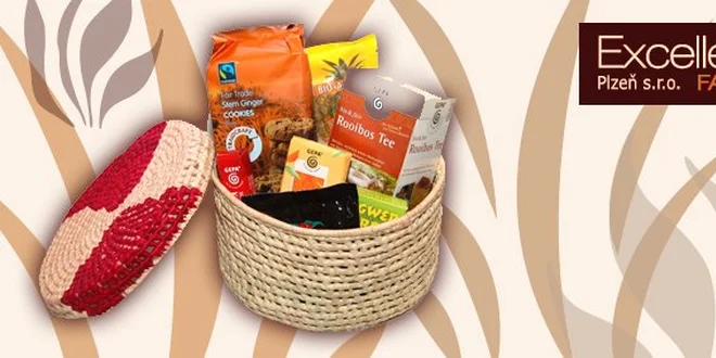 297 Kč za ručně pletený košík plný Fair Trade dobrot se slevou 50 %