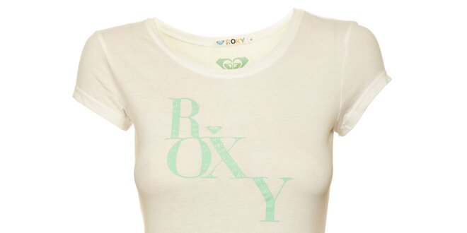 Dámské bílé tričko s mátovým potiskem Roxy