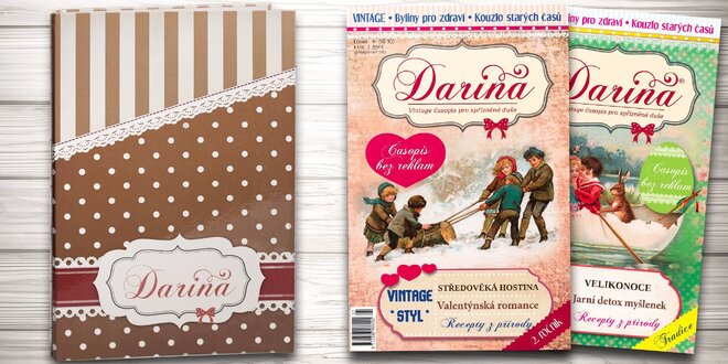 Půlroční předplatné vintage časopisu Darina i s pořadačem