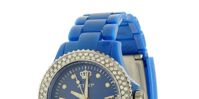Dámské modré hodinky Jet Set s kamínky