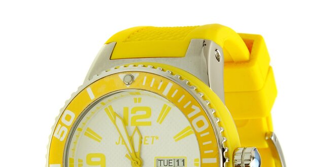 Pánské žluté hodinky Jet Set s pryžovým řemínkem