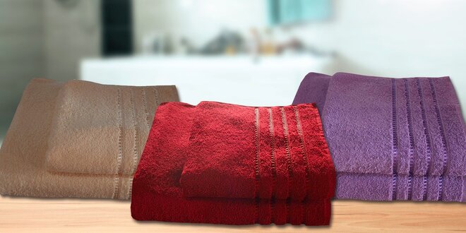 Froté ručníky nebo osušky se vzorovaným okrajem