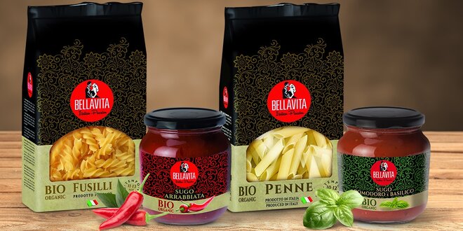 Pravé italské těstoviny a omáčky v bio kvalitě