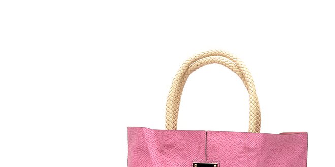Dámský set růžových kabelek s béžovými detaily Princess Cult