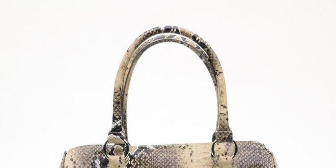 Dámská béžová kabelka s hadím vzorem a visačkou Princess Cult