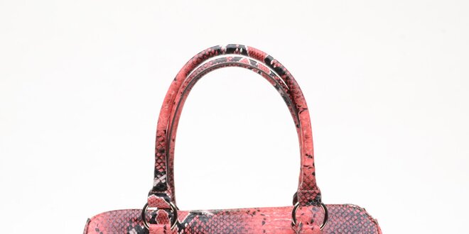 Dámská melounově růžová kabelka s hadím vzorem a visačkou Princess Cult