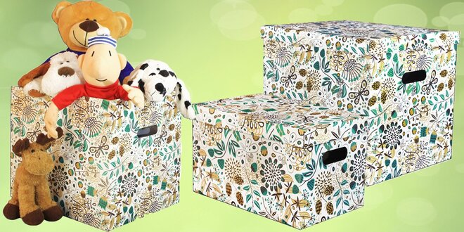 Úložné dekorativní krabice s jarním vzorem