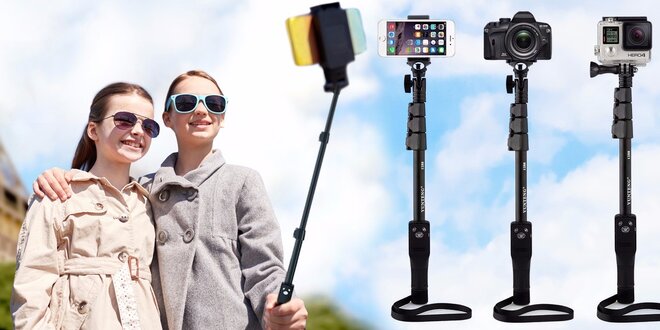 Teleskopická selfie tyč značky Yunteng o délce 123 cm