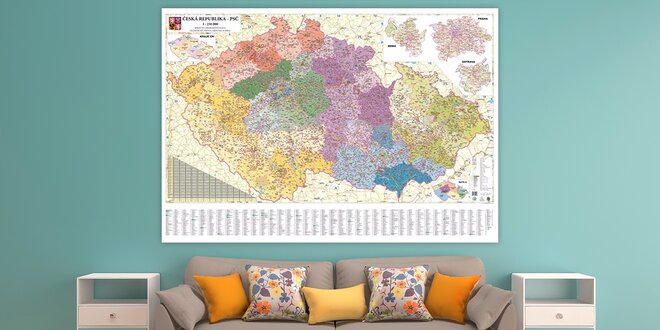 Nástěnné mapy Česka pro nadšené cestovatele