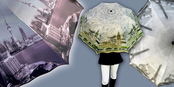 Skládací deštníky s potiskem slavných měst