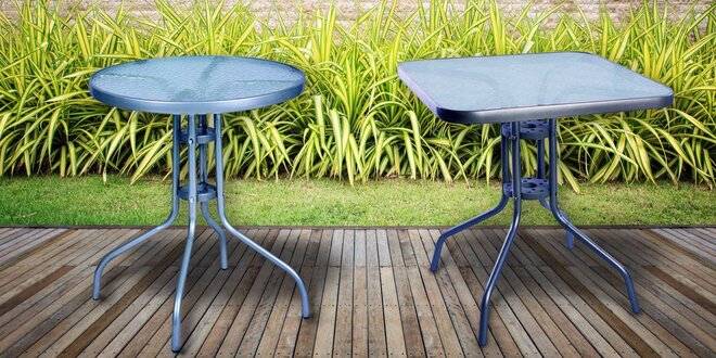 Zahradní stoly s kovovým rámem