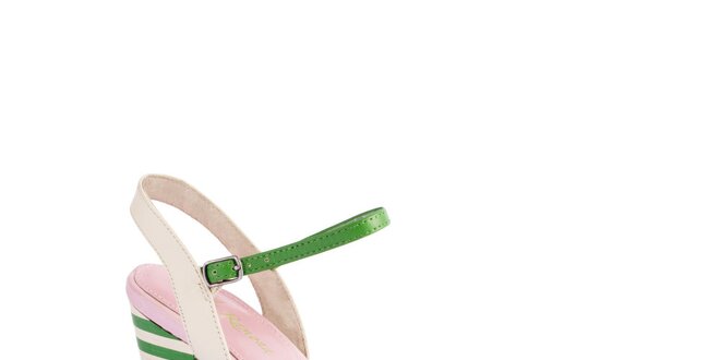 Dámské zeleno-krémové sandály Lola Ramona