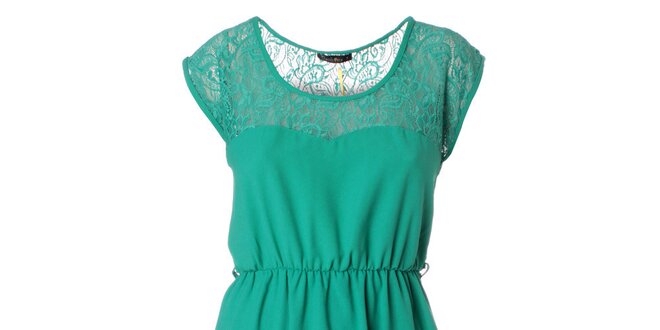 Dámské zelené šaty s krajkou Daphnea