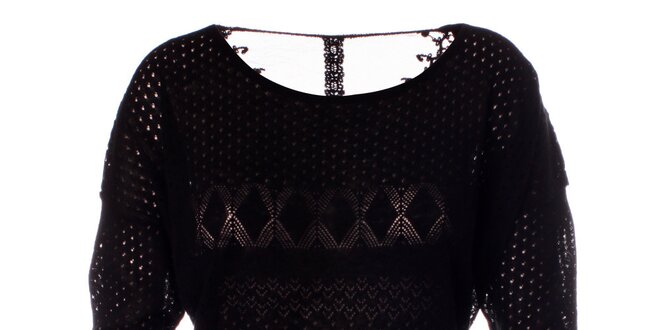 Dámský černý pletený svetr s dlouhým rukávem Daphnea