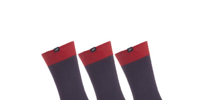 Dámské šedo-červené ponožky Minga Berlin - 3 páry