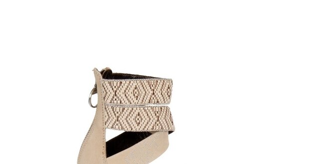 Dámské béžové sandály Miss Sixty s aztéckým vzorem