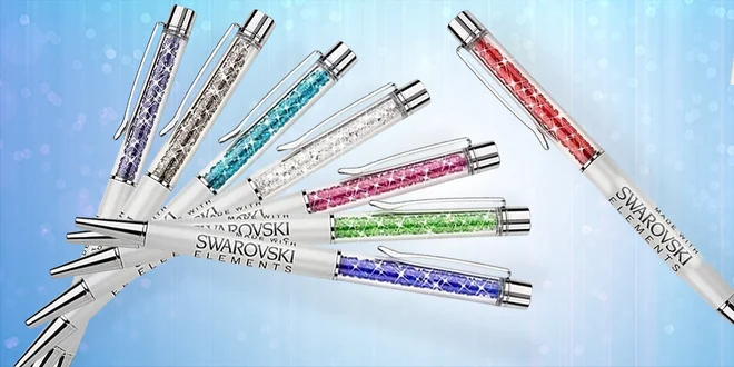 Třpytivé luxusní pero s křišťály Swarovski