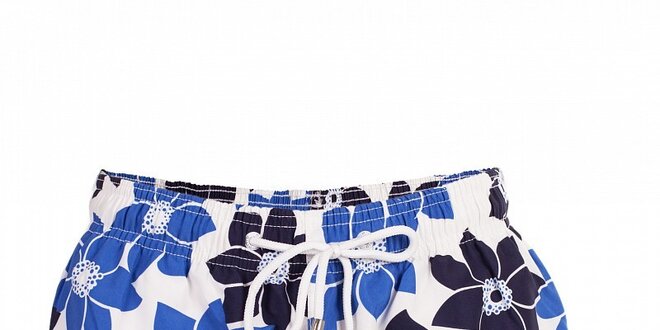 Pánské koupací šortky David s tyrkysově modrými květy
