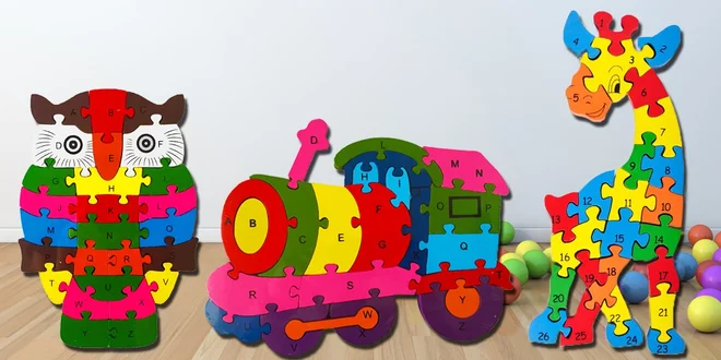 Vzdělávací dřevěné puzzle