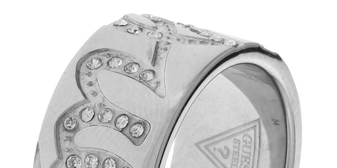 Dámský ocelový prsten Guess s kamínky