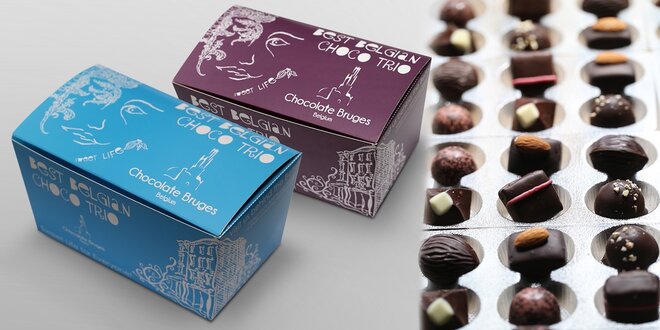 Belgické čokolády – trio nejžádanějších druhů v originální krabičce
