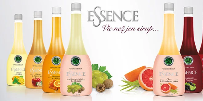 Šest 0,7l přírodních sirupů Essence
