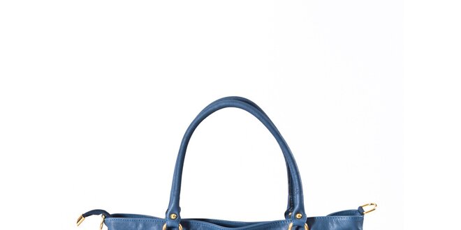 Dámská modrá kožená kabelka Luisa Vannini