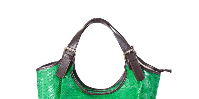 Dámská zelená kabelka s hadím vzorem Luisa Vannini