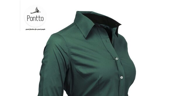 Stylová dámská zelená košile Pontto