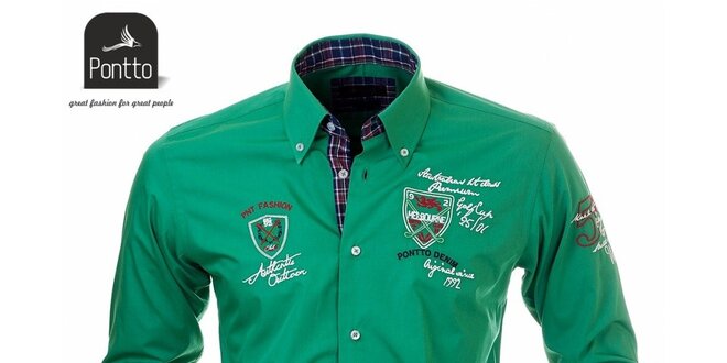 Pánská zelená košile z dílny Pontto