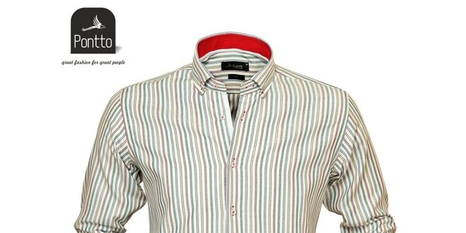 Pánská košile Pontto s barevnými proužky