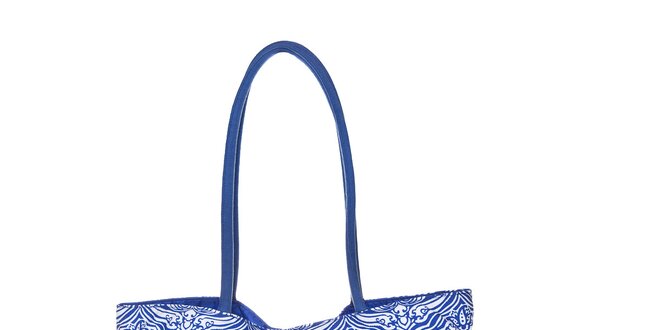 Dámská modro-bílá plážová taška David