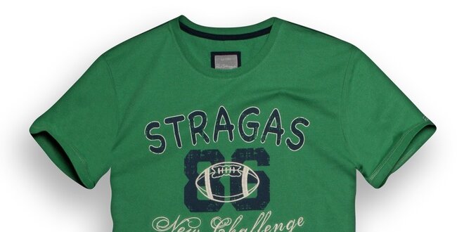 Pánské zelené triko s potiskem Paul Stragas
