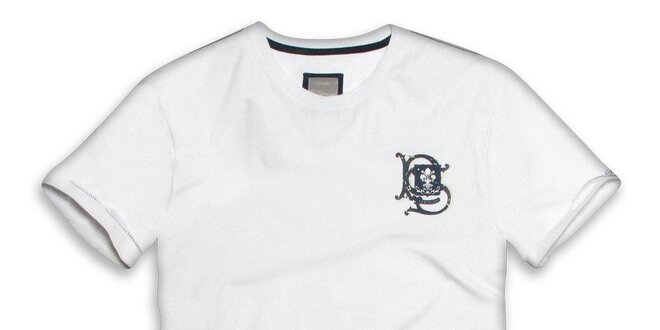 Pánské bílé bavlněné triko s ornamentem Paul Stragass