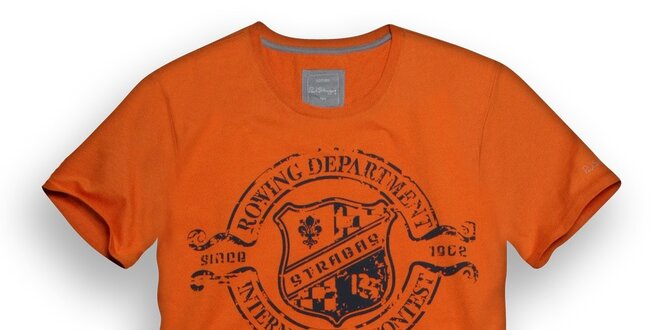 Pánské oranžové triko s veslařským potiskem Paul Stragas