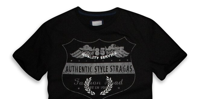 Pánské černé motorkářské triko Paul Stragas