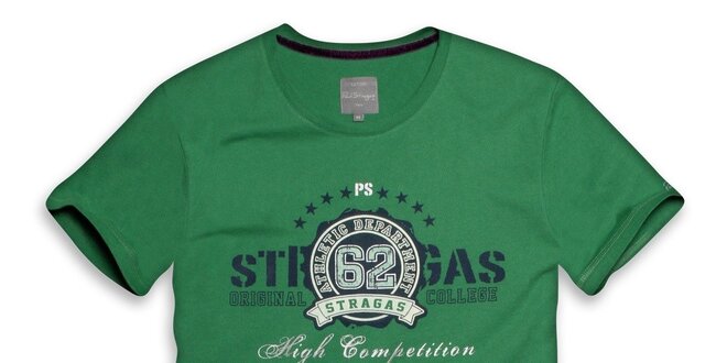 Pánské zelené triko s potiskem Paul Stragas