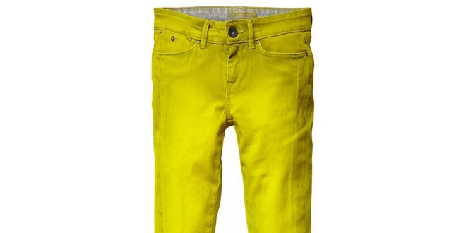 Dámské neonové žluto-zelené skinny Pepe Jeans