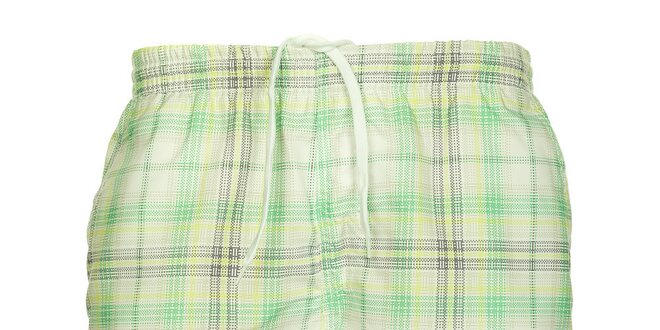 Pánské zeleno-krémové kostkované šortky Sam 73