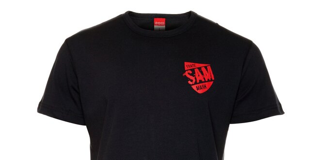 Pánské černé triko s červeným potiskem Sam 73