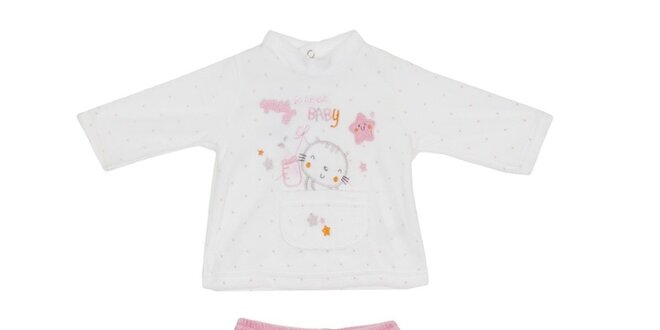 Dětský růžovo-bílý set kalhot a trika Yatsi