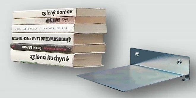 Neviditelná nástěnná polička na knihy
