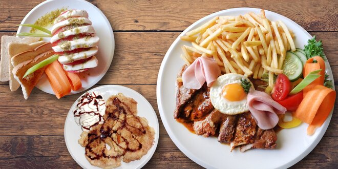 Vynikající 3chodové menu u přehrady Palava