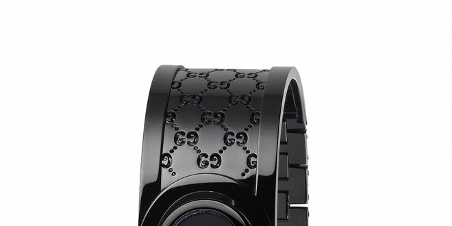 Luxusní dámské černé hodinky Gucci Twirl úzké