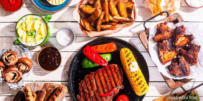 Vydatný raut pro 8 jedlíků v restaurantu Flora