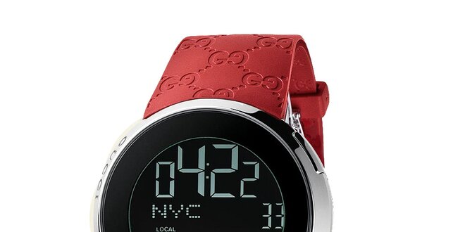 Luxusní pánské červené hodinky Gucci I-Gucci