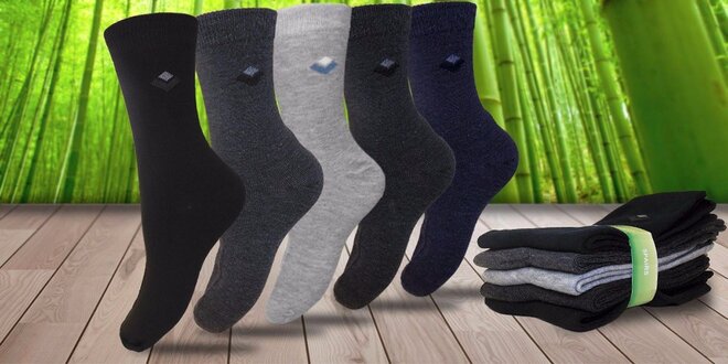 Pět párů pánských bambusových ponožek