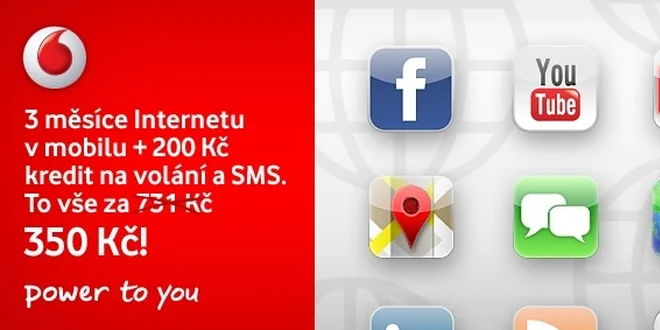 3 měsíce Internetu v mobilu + 200 Kč kredit na volání a SMS za 350 Kč!