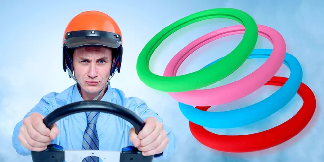 Barevné silikonové potahy na volant